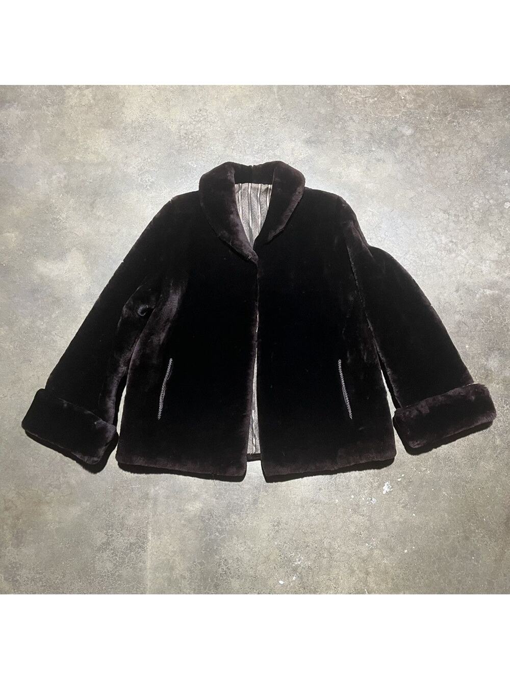 Vintage 70s Dark Brown Faux Fur Jacket